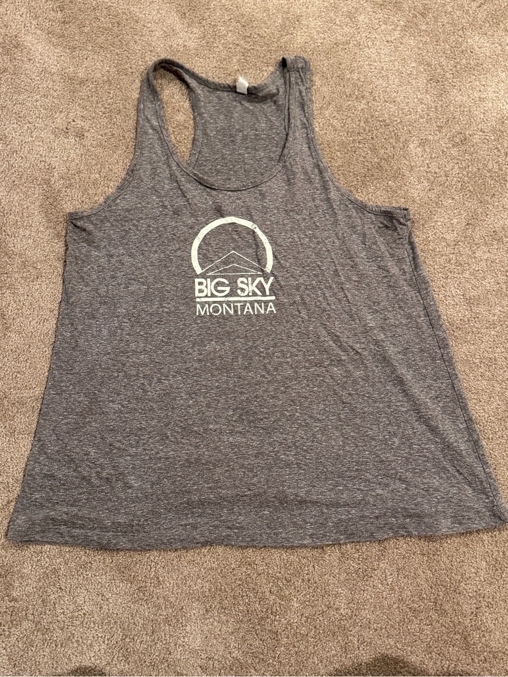 Women's XL Oversized  Gray Graphic Tank Top